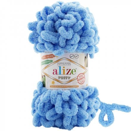 Пряжа Alize PUFFY 112 голубой (5 мотков)