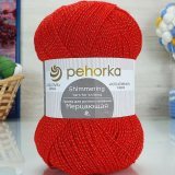 Пряжа Пехорка МЕРЦАЮЩАЯ 88 красный мак (5 мотков)