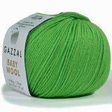 Пряжа Gazzal BABY WOOL 821 св.салат (5 мотков)