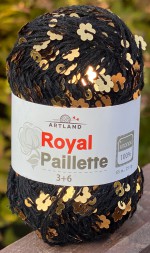 Пряжа Artland ROYAL PAILETTE черный/золотые цветочки
