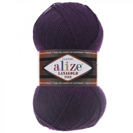 Пряжа Alize LANAGOLD FINE 111 фиолетовый (5 мотков)