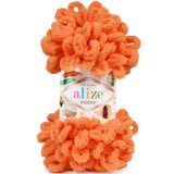 Пряжа Alize PUFFY 336 оранж (5 мотков)