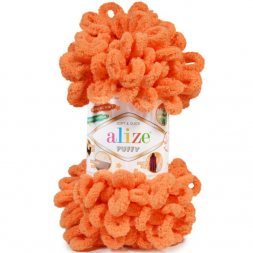Пряжа Alize PUFFY 336 оранж (5 мотков)
