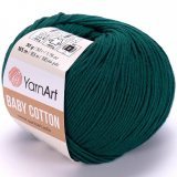 Пряжа Yarnart BABY COTTON 444 т.зеленый (10 мотков)