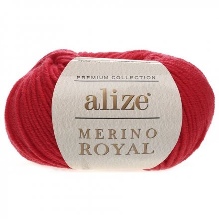 Пряжа Alize MERINO ROYAL 56 красный (10 мотков)