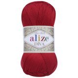 Пряжа Alize DIVA SILKY EFFECT 106 красный (5 мотков)