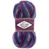 Пряжа Alize SUPERWASH 4412 бир/лилов/василёк (5 мотков)