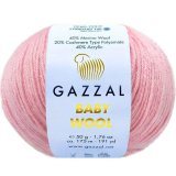 Пряжа Gazzal BABY WOOL 836 св.розовый (5 мотков)