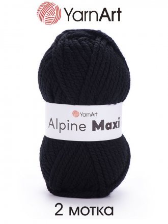 Пряжа Yarnart ALPINE MAXI 661 черный (2 мотка)