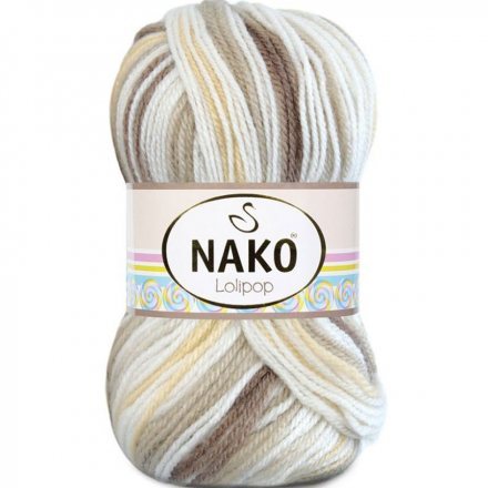 Пряжа Nako LOLIPOP 80563 кофе с молоком (5 мотков)