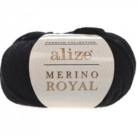 Пряжа Alize MERINO ROYAL 60 черный (10 мотков)