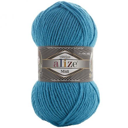 Пряжа Alize SUPERLANA MIDI 484 гол.бирюза (5 мотков)