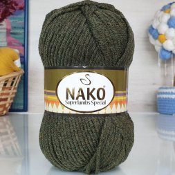 Пряжа Nako SUPERLAMBS SPECIAL 23520 т.хаки (5 мотков)