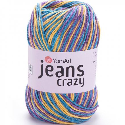 Пряжа Yarnart JEANS CRAZY 7210 принт (5 мотков)