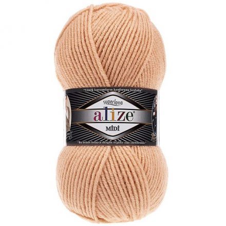 Пряжа Alize SUPERLANA MIDI 502 карамель (5 мотков)