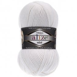 Пряжа Alize SUPERLANA MIDI 55 белый (5 мотков)