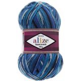 Пряжа Alize SUPERWASH 4446 бир/джинс/т.серый (5 мотков)