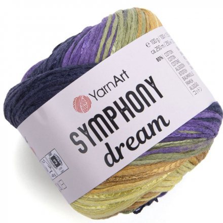 Пряжа Yarnart SYMPHONY DREAM 3110 фиол/хаки/желт (4 мотка)