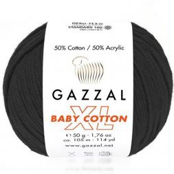 Пряжа Gazzal BABY COTTON XL 3433 черный (5 мотков)