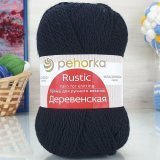 Пряжа Пехорка ДЕРЕВЕНСКАЯ 02 черный (10 мотков)