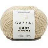 Пряжа Gazzal BABY WOOL 839 песочный (5 мотков)