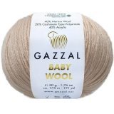 Пряжа Gazzal BABY WOOL 839 песочный (5 мотков)