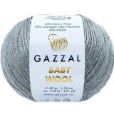 Пряжа Gazzal BABY WOOL 818 т.серый (5 мотков)
