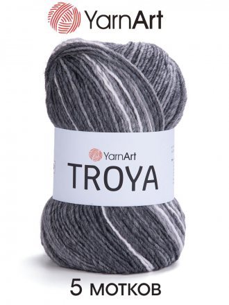 Пряжа Yarnart TROYA 2101 бел/сер/черный (5 мотков)