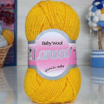 Пряжа Lanoso BABY WOOL 504 желтый (10 мотков)
