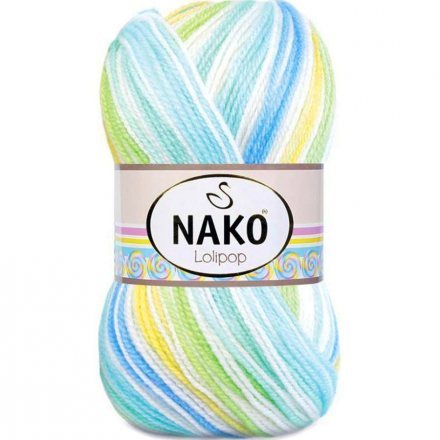 Пряжа Nako LOLIPOP 81119 гол/желт/белый (5 мотков)