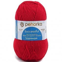 Пряжа Пехорка УДАЧНАЯ 06 красный (5 мотков)