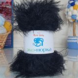 Пряжа M&amp;h ЭКО-НОРКА 001 черный (5 мотков)