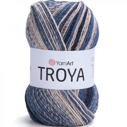 Пряжа Yarnart TROYA 2102 св.беж/син/черный (5 мотков)