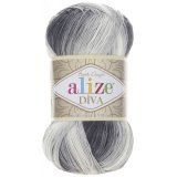 Пряжа Alize DIVA BATIK 1900 серый/белый (5 мотков)