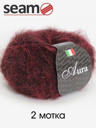 Пряжа Seam AURA 821 вишня (2 мотка)