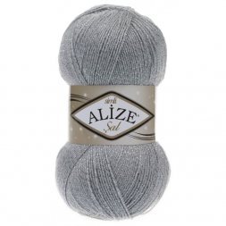 Пряжа Alize SAL SIMLI 21 серый (5 мотков)
