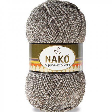 Пряжа Nako SUPERLAMBS SPECIAL 21264 т.беж меланж (5 мотков)