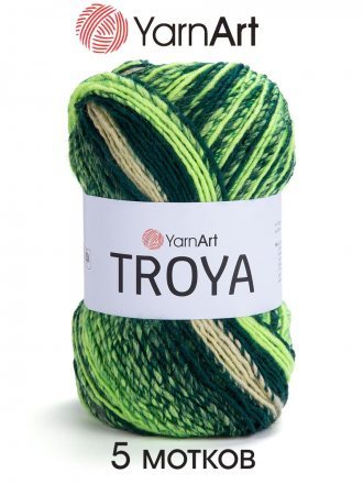 Пряжа Yarnart TROYA 2109 салат принт (5 мотков)