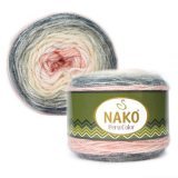 Пряжа Nako PERU COLOR 32183 молочн/серый/персик (4 мотка)