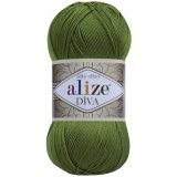Пряжа Alize DIVA SILKY EFFECT 210 оливка (5 мотков)