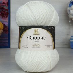 Пряжа Камтекс ФЛОРИС 205 белый (5 мотков)