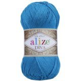 Пряжа Alize DIVA SILKY EFFECT 245 гол.бирюза (5 мотков)