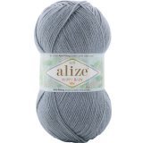 Пряжа Alize HAPPY BABY NEW 344 серый (5 мотков)