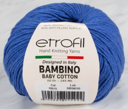 Пряжа Etrofil BAMBINO ORGANIC 70515 т.голубой