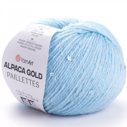 Пряжа Yarnart ALPACA GOLD PAILLETTES 9305 голубой (10 мотков)