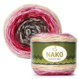 Пряжа Nako PERU COLOR 32189 брусн/песок/розовый (4 мотка)