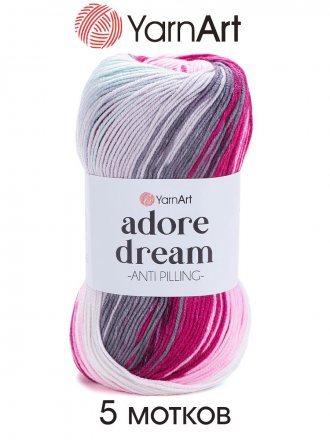 Пряжа Yarnart ADORE DREAM 1066 принт (5 мотков)