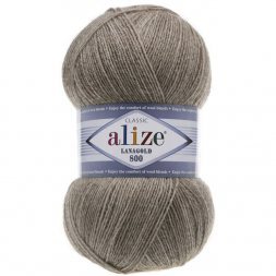 Пряжа Alize LANAGOLD 800 207 св.коричневый (5 мотков)