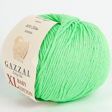 Пряжа Gazzal BABY COTTON XL 3427 яр.салат (5 мотков)