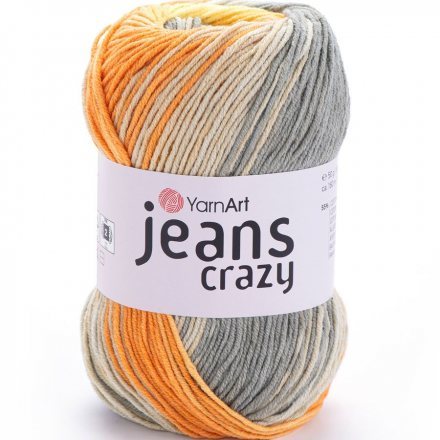 Пряжа Yarnart JEANS CRAZY 8210 желтый/оранжевый (5 мотков)